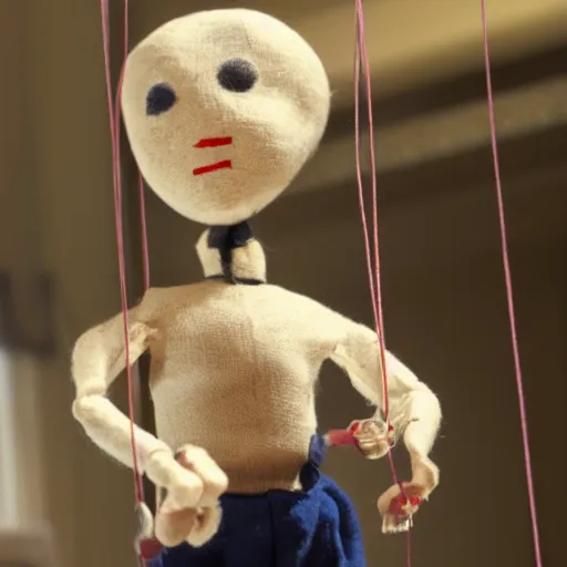 Image similar to a person connected to marionette strings