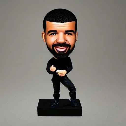 Prompt: drake as a bobblehead figure, ebay photo