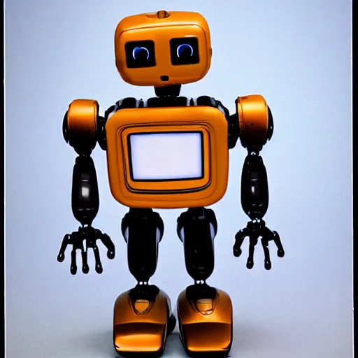 Image similar to <photograph robot='friendly adorable' robot-origin='futuristic robot store'>Cute Robot Shows You It's Favorite Toy</photograph>