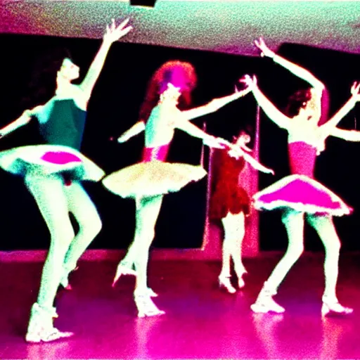 Prompt: suspiria room dancing girls theater, 8 mm