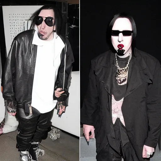 Prompt: marilyn manson as kanye west