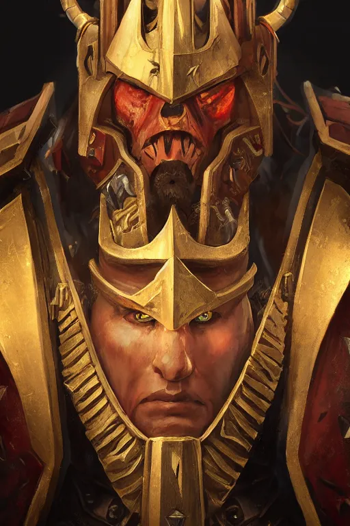 Image similar to queen portrait heros warhammer 4 0 k horus heresy fanart - the primarchs emperor by johannes helgeson animated with vfx concept artist & illustrator global illumination ray tracing hdr fanart arstation zbrush central hardmesh 8 k octane renderer comics stylized