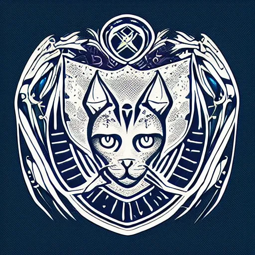 Image similar to devon rex family crest with macbook, style of kilian eng, light, high fantasy, illustration, tattoo