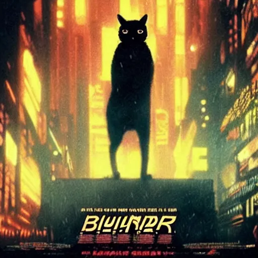 Image similar to a cat in blade runner 2047