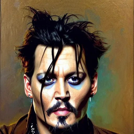 Image similar to portrait of johnny depp as a rat, detailed face, detailed painting, epic lighting, by ilya repin, phil hale and kent williams