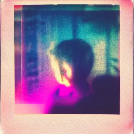 Image similar to polaroid of a cute dream, reflection, double exposure, glitch, gradient