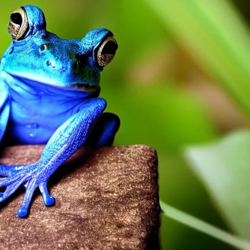 Image similar to a blue frog