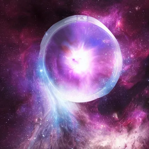 Image similar to a jar with a nebula inside. fantasy photography, ultra realistic, very detailed, intrincate details