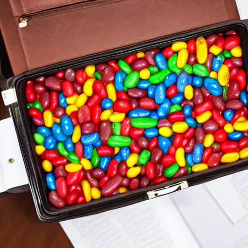 a lawyer accidentally opening a briefcase full of Stable Diffusion