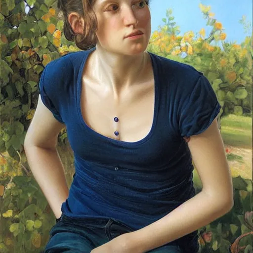 Prompt: photo of young woman by francine van hove