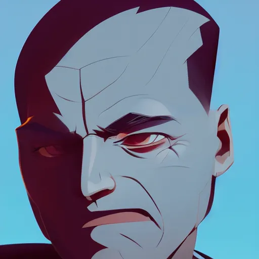 Image similar to face icon stylized minimalist goldfinger, loftis, cory behance hd by jesper ejsing, by rhads, makoto shinkai and lois van baarle, ilya kuvshinov, rossdraws global illumination