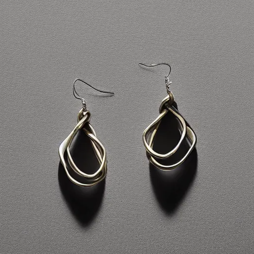 Image similar to “minimalistic beautiful surprising unusual abstract asymmetric earring design”