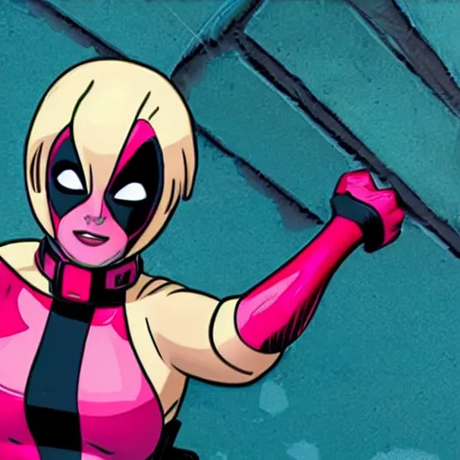 Image similar to Gwenpool as a real person, cameo in Deadpool 3 (2023)