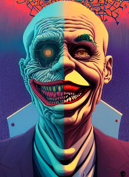 Prompt: symmetry!! stunning portrait of the joker, by victo ngai, kilian eng vibrant colors, dynamic lighting, digital art, winning award masterpiece, fantastically gaudy, aestheticly inspired by beksinski and dan mumford, upscale with simon stalenhag work, sitting on the cosmic cloudscape, 8 k