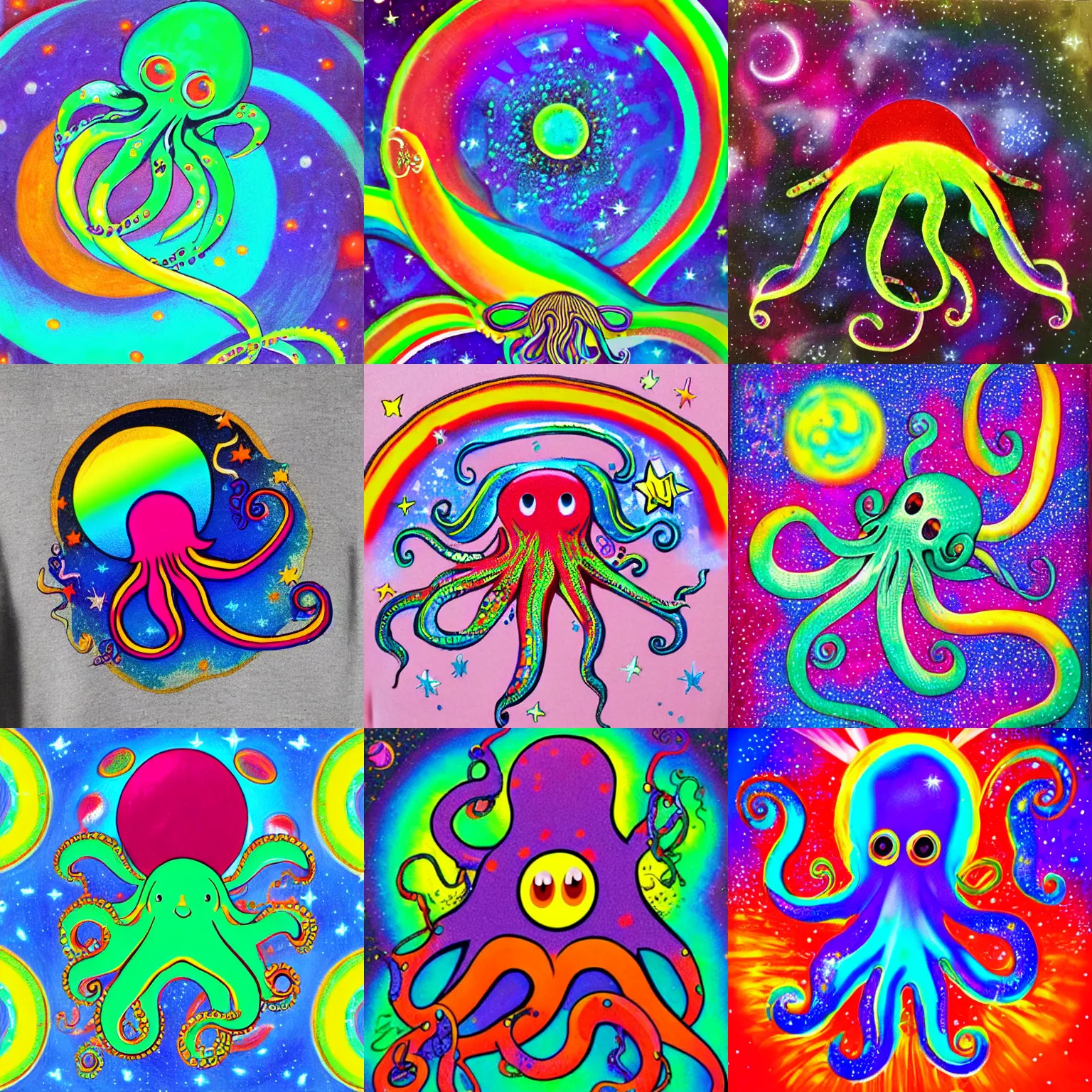 Image similar to rainbow cosmic octopus