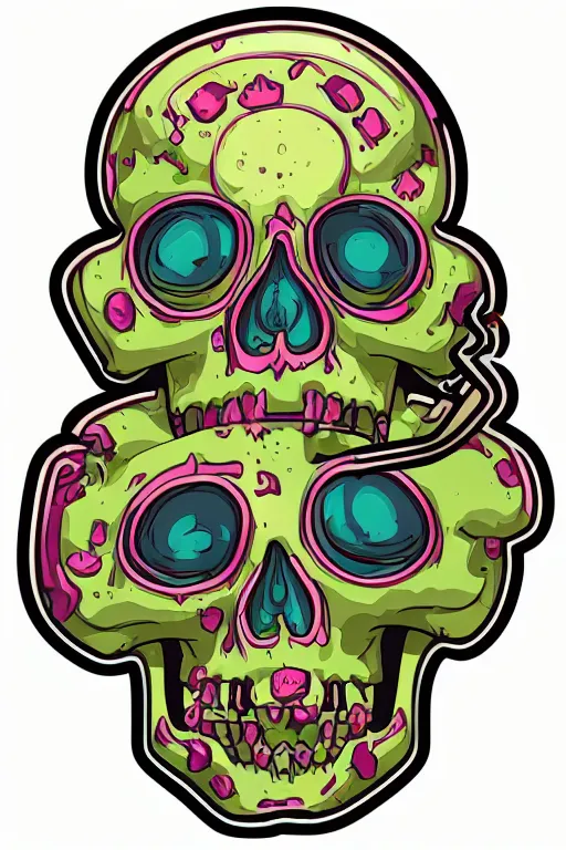 Image similar to Weed smoking skeleton, sticker, andromorphic, colorful, illustration, highly detailed, simple, smooth and clean vector curves, no jagged lines, vector art, smooth