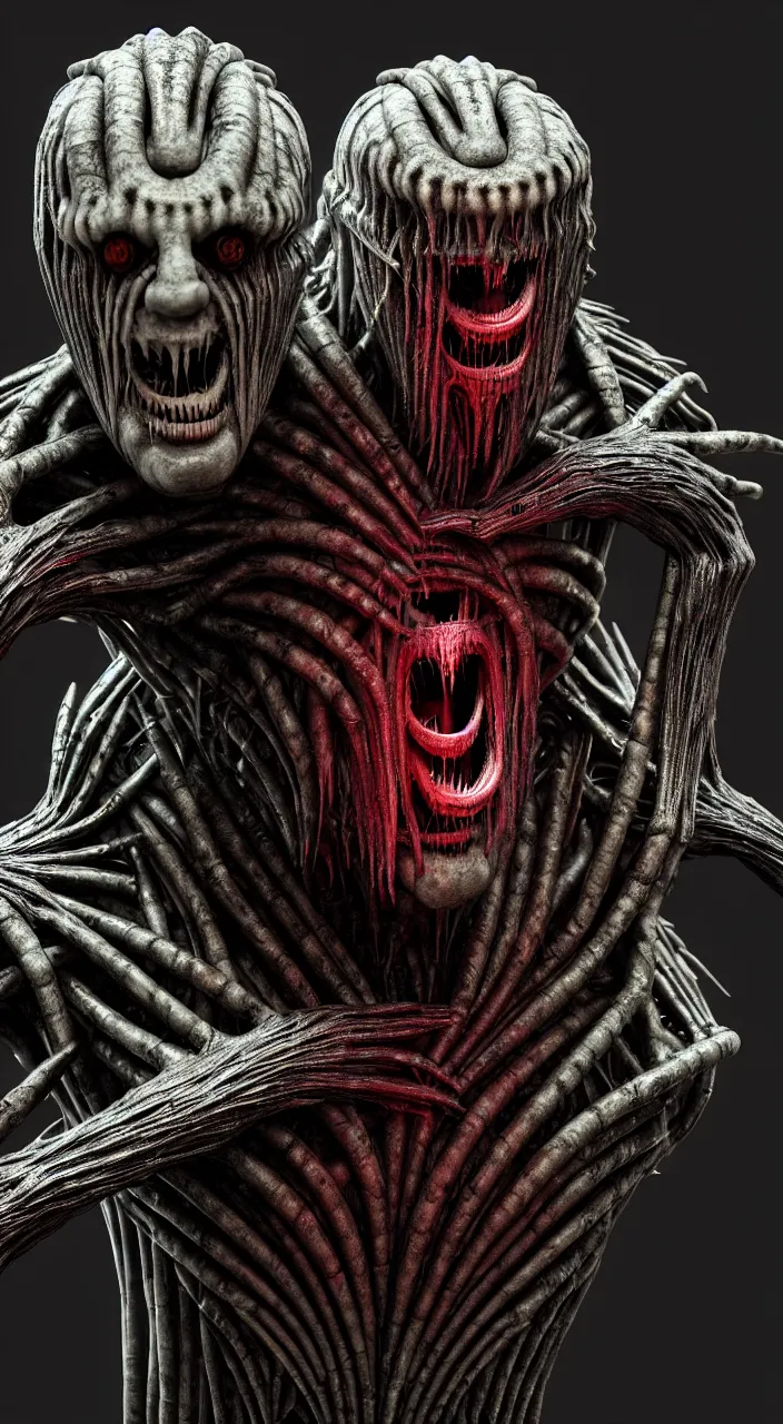 Image similar to gary busey as a monster designed by hr giger, colorful horror video game, sci fi horror,, body horror, unreal engine, octane render, depth of field, cycles render, hd