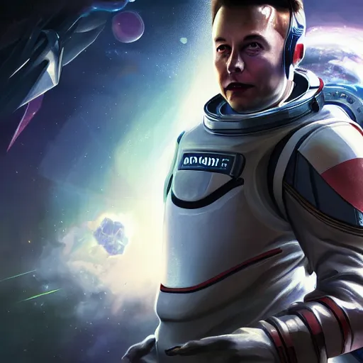 Prompt: portrait of elon musk as an astronaut, league of legends amazing splashscreen artwork, splash art, natural light, elegant, photorealistic facial features, intricate, fantasy, detailed face, atmospheric lighting, anamorphic lens flare, cinematic lighting, league of legends splash art, hd wallpaper, ultra high details by greg rutkowski