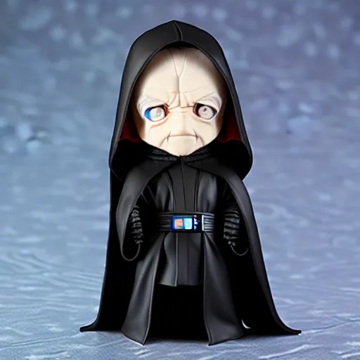 Image similar to nendoroid hooded darth sidious emperor palpatine from star wars, detailed, custom