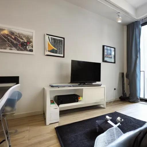 Image similar to a well furnished apartment for gamer