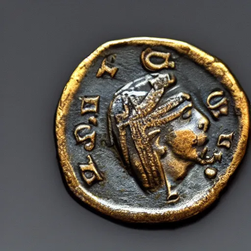 Prompt: medieval coin, 4 k, studio lighting, flickr