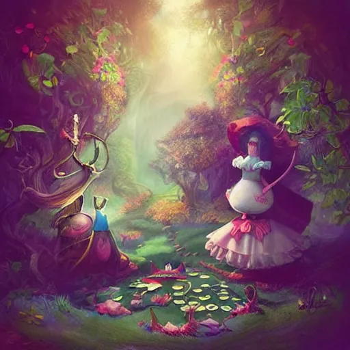 Image similar to “Alice in wonderland, Alice, whimsical, realism, trending on Artstation”