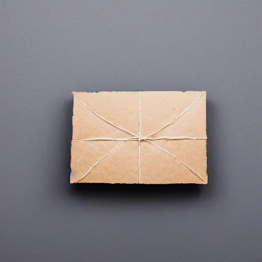 Prompt: a piece of cardboard on a gray background