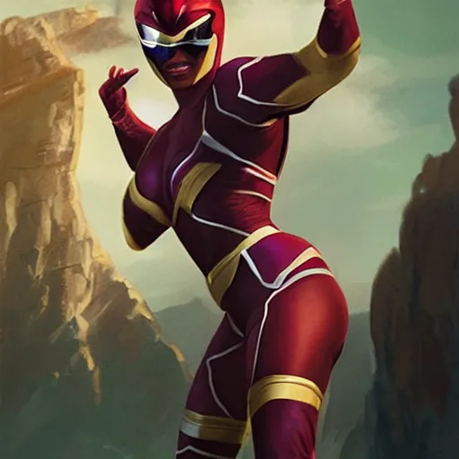 Prompt: angela bassett is the leader mentor guide of the power rangers, by artgerm, greg rutkowski, james gurney