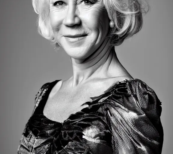 Prompt: a studio photograph of Helen Mirren; f/1.4; 90mm