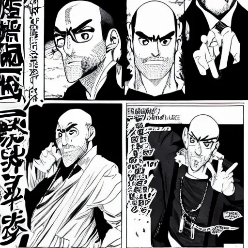 Prompt: michael stipe manga