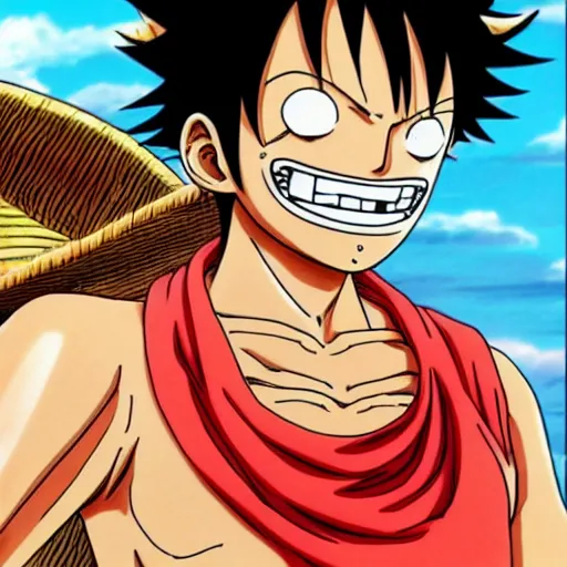 Prompt: luffy and the one piece, anime artwork
