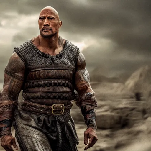 Image similar to dwayne johnson in vikings 4 k quality super realistic