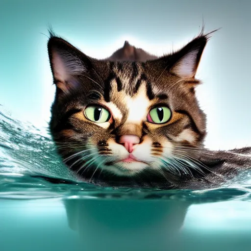 Image similar to a feline dolphin - cat - hybrid, animal photography