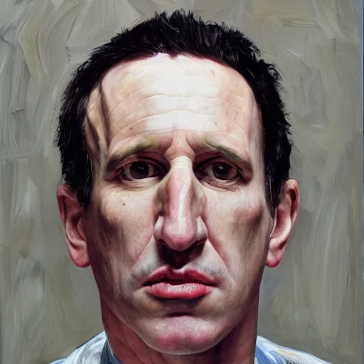 Image similar to high quality high detail painting by lucian freud, hd, trent reznor portrait