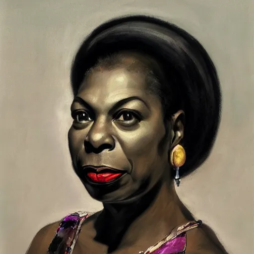 Image similar to portrait nina simone by leng jun and john singer sargent, hyper real