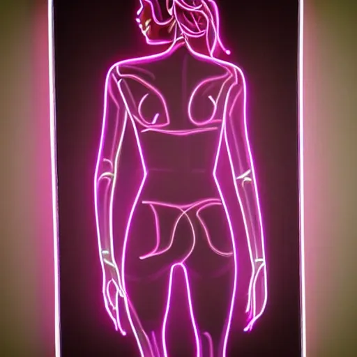 Prompt: 3 d neon art of a womens body, highly detailed