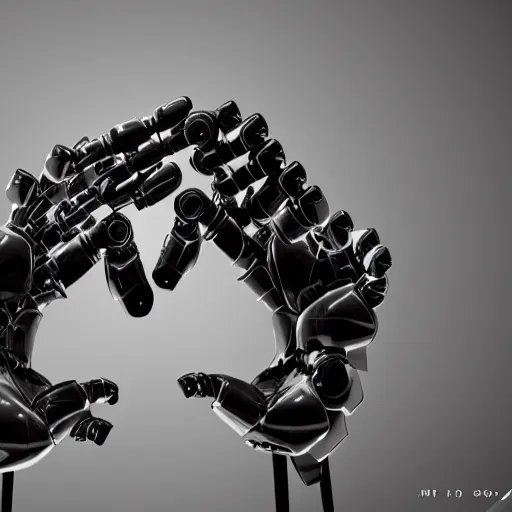 Prompt: robot's hands show a heart, Five fingers on the hand, a close up, steel, metal, studio light, Wires, Mechanisms, cgsociety, octane render, trending on artstation, artstationHD, artstationHQ, unreal engine, 4k, 8k, 3d render, 3d Houdini, cinema 4d, octane, unreal engine 5, ue4,