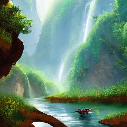 Prompt: Vietnamese Wilderness. Digital art. Trending on Artstation.