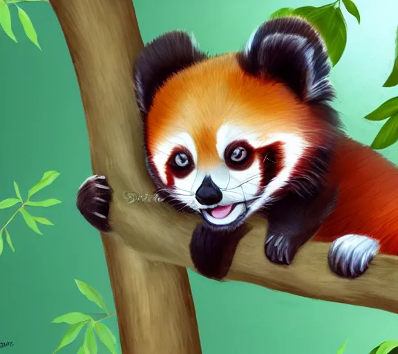 cute chibi red panda