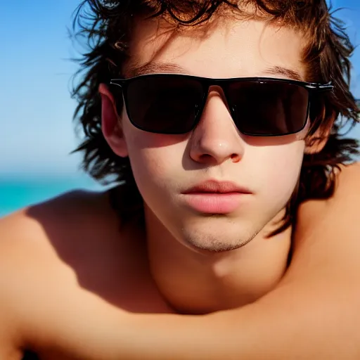 portrait of a teenage boy with natural brown hair