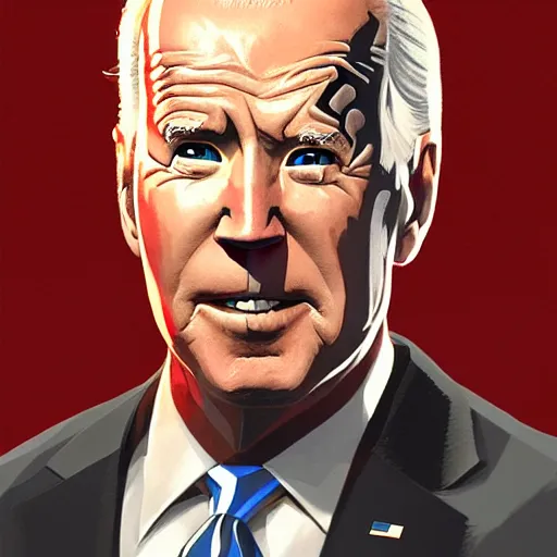 Image similar to Portrait of joe biden, by alan moore, strong features, sharp lines, supersuit, 8k, artstation, artgerm