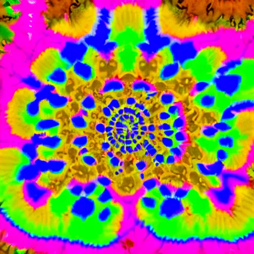 Prompt: colorful 3 d autostereogram illusion puzzle with psychedelic mushrooms dancing among a tie dye desert of peyote