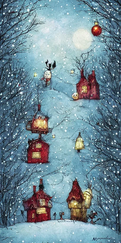 Image similar to a christmas card scene by alexander jansson