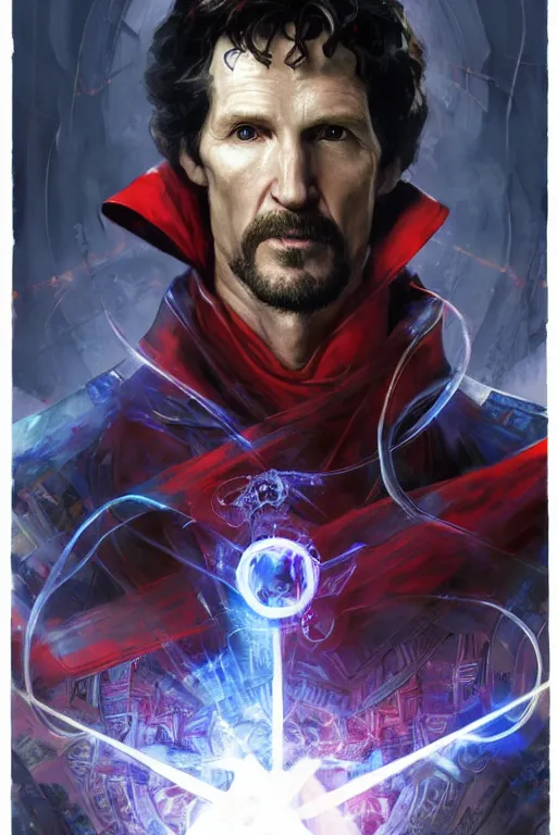 Image similar to Portrait of Todd Howard as Doctor Strange highly detailed, marvel comics, dark, intricate, highly detailed, smooth, artstation, digital illustration by Ruan Jia and Mandy Jurgens and Artgerm and Wayne Barlowe and Greg Rutkowski and Zdislav Beksinski