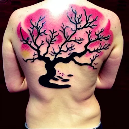 weeping cherry tree tattoo