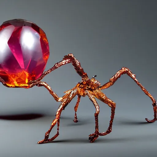 Image similar to stunning etherspiders sculpt tabletop crystal molten sublime