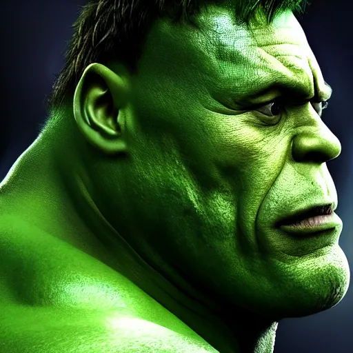 Prompt: dwayne johnson as the hulk by ang lee super realistic octane render 8 k extremely beautiful trending on artstation extremely violent