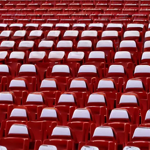 Prompt: stadium full of toilet seats real picture high detail photograph