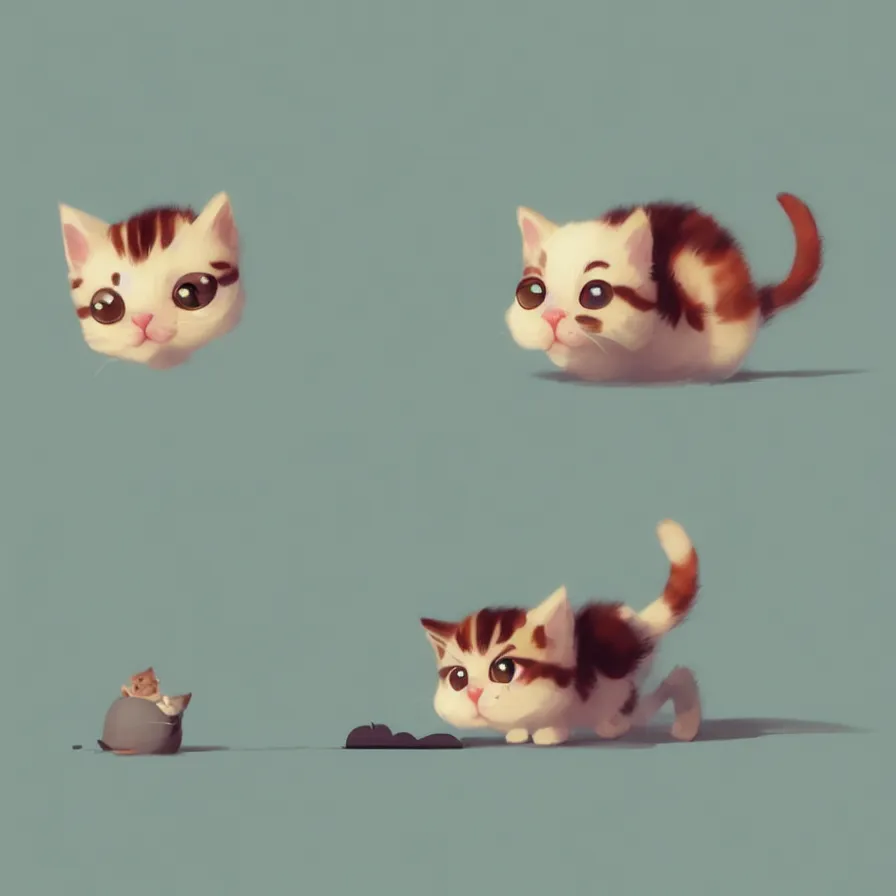 Prompt: a cute little kitten funny and happy, he is behind many obstacles, art by Goro Fujita, ilustration, concept art, sharp focus, ArtStation