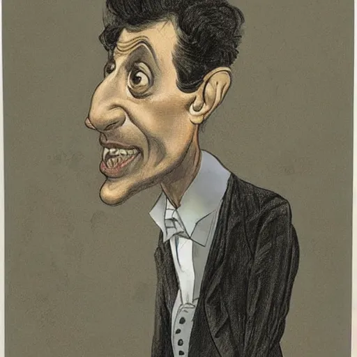 Image similar to a caricature of Jeff Goldblum drawn by Honoré-Victorin Daumier